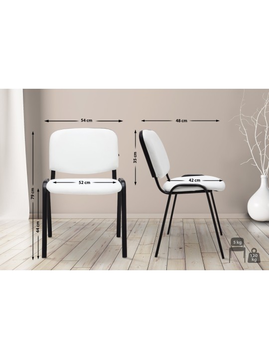 Ken műbőr látogatószék, fehér