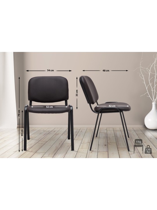 Ken műbőr látogatószék, barna