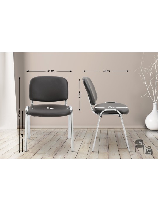 Ken C műbőr látogatószék, barna