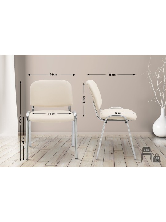 Ken C műbőr látogatószék, krém