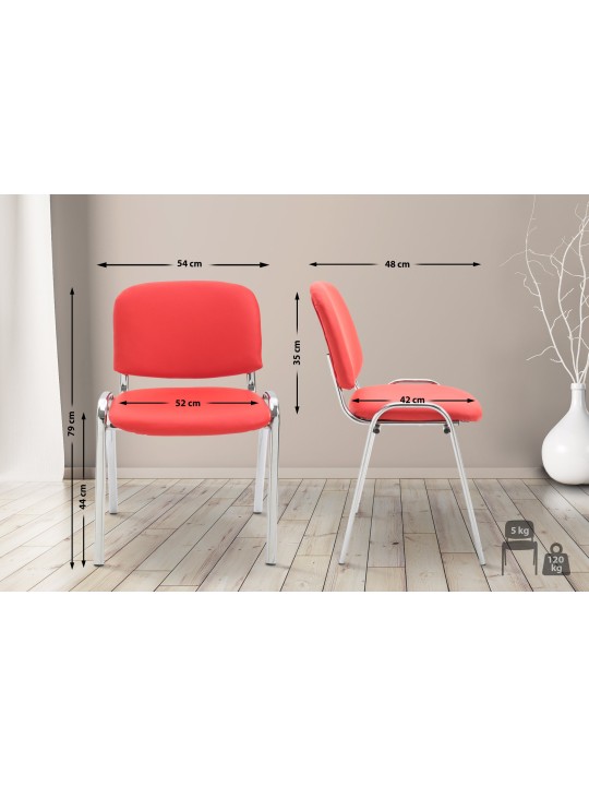 Ken C műbőr látogatószék, piros