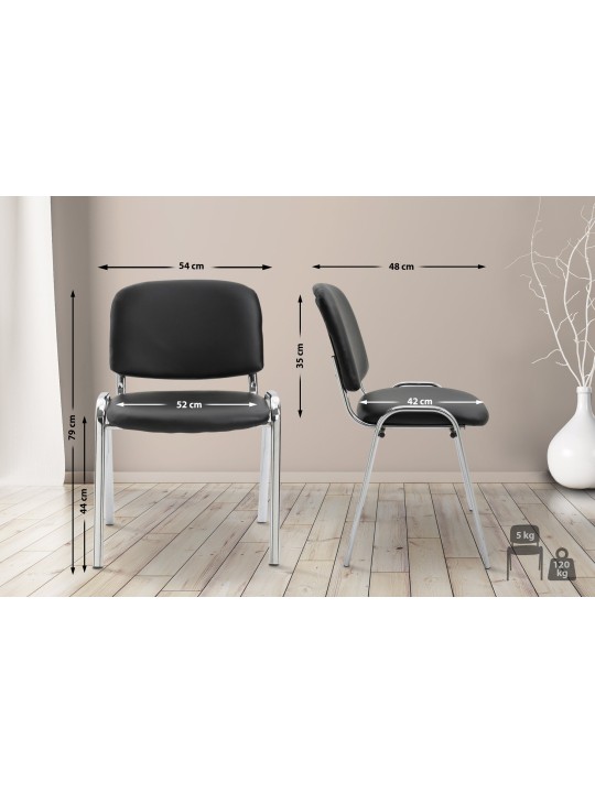 Ken C műbőr látogatószék, fekete