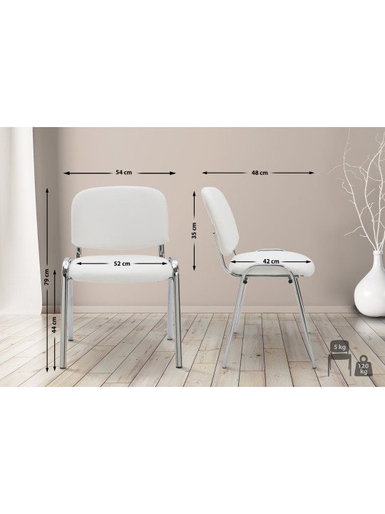 Ken C műbőr látogatószék, fehér