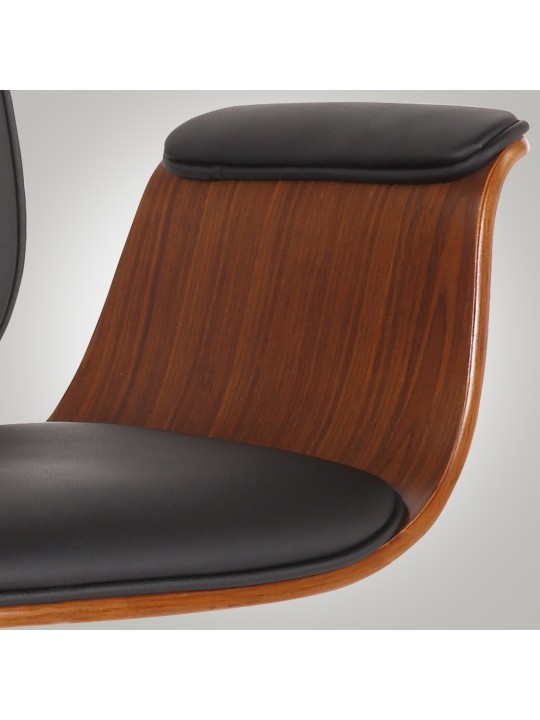 Kemberg műbőr irodai szék, dió/fekete