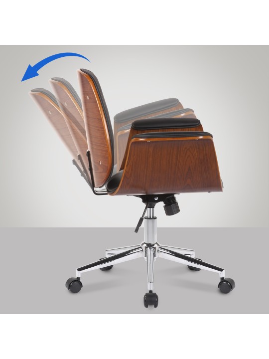 Kemberg műbőr irodai szék, dió/fekete