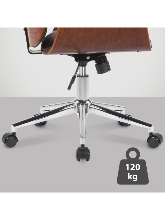 Kemberg műbőr irodai szék, dió/fekete