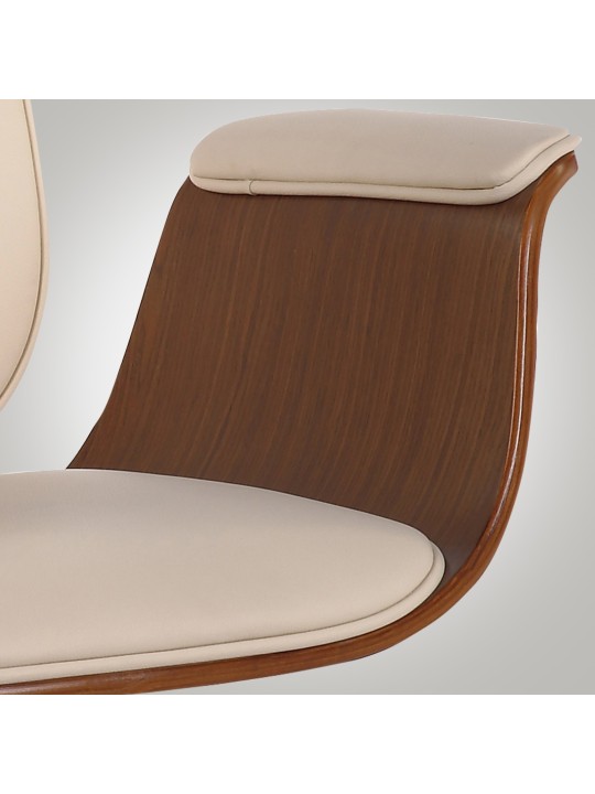 Kemberg műbőr irodai szék, dió/krém