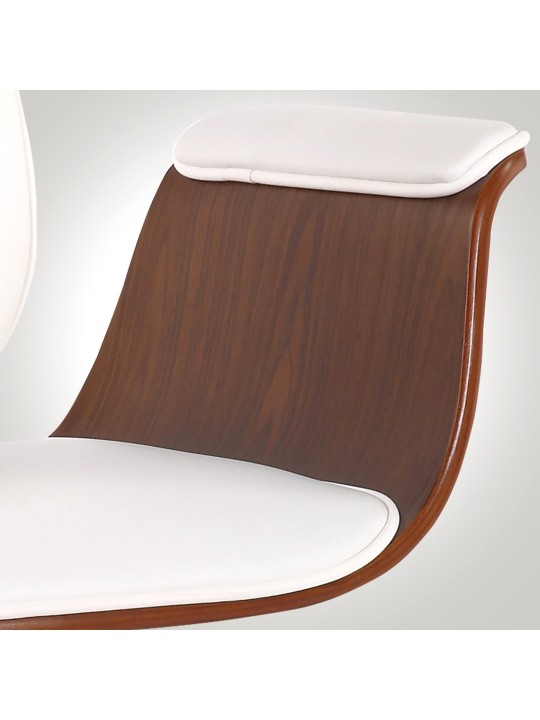 Kemberg műbőr irodai szék, dió/fehér