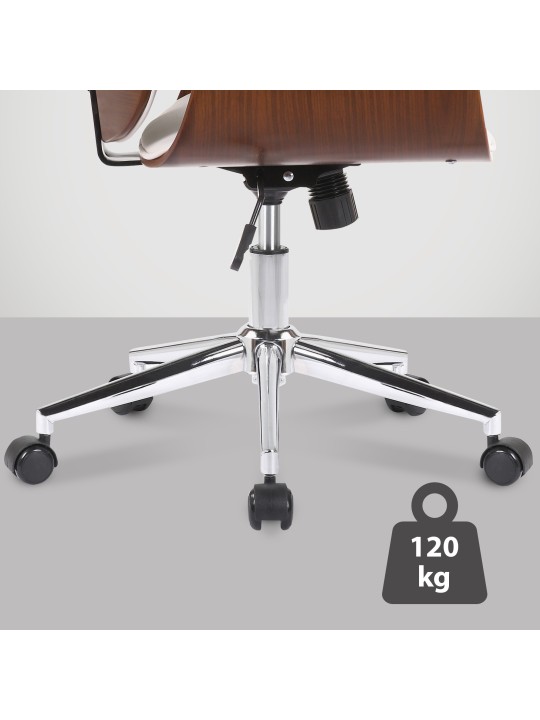 Kemberg műbőr irodai szék, dió/fehér