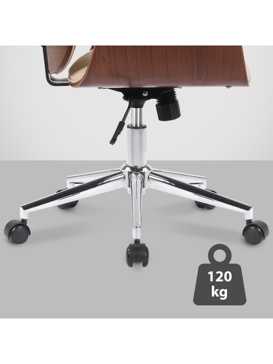 Kemberg műbőr irodai szék, dió/krém