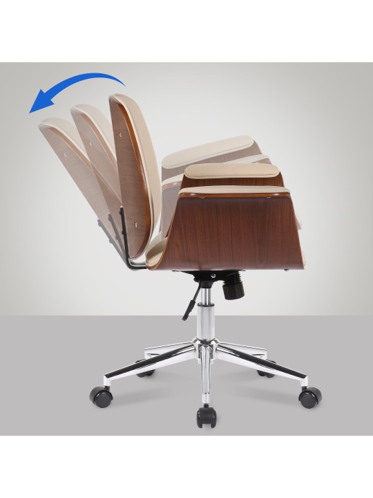 Kemberg műbőr irodai szék, dió/krém