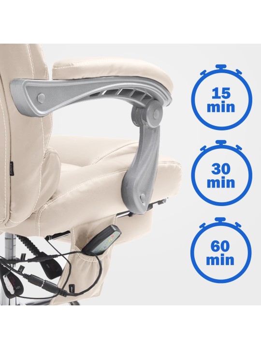 Pacific irodai szék masszázs funkcióval V2, krém