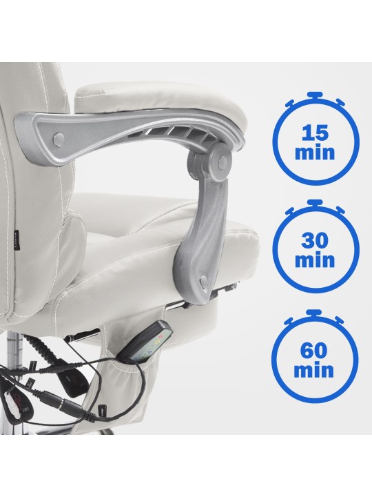 Pacific irodai szék masszázs funkcióval V2, fehér