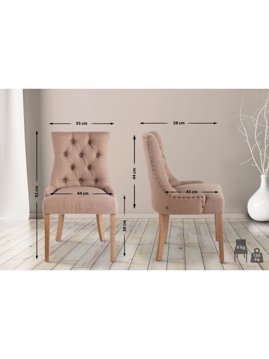Étkezőszék Aberdeen szövet antik-light, taupe