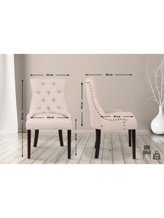 Étkezőszék Aberdeen szövet antik, krém