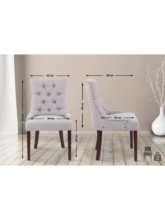 Étkezőszék Aberdeen szövet antik-light, szürke