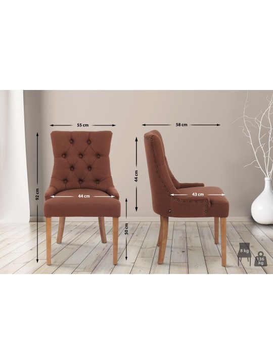 Étkezőszék Aberdeen szövet antik-light, barna