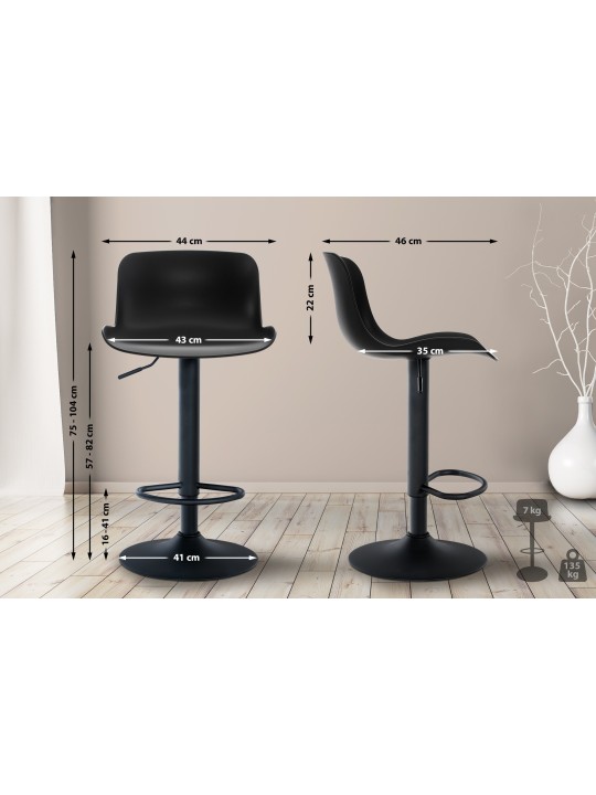 Almada bárszék, fekete