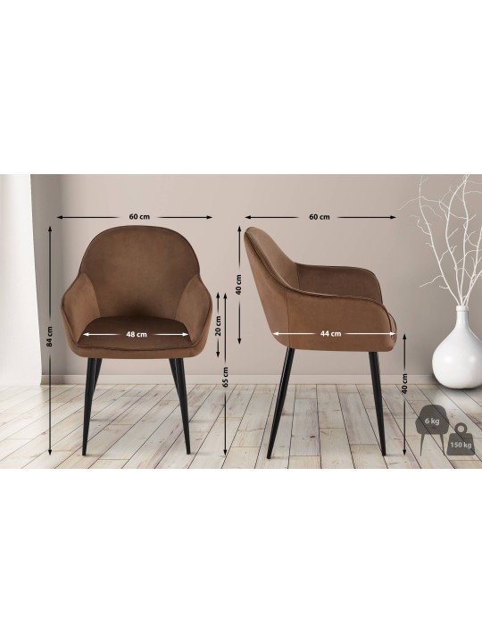 Boise bársony étkezőszék, barna