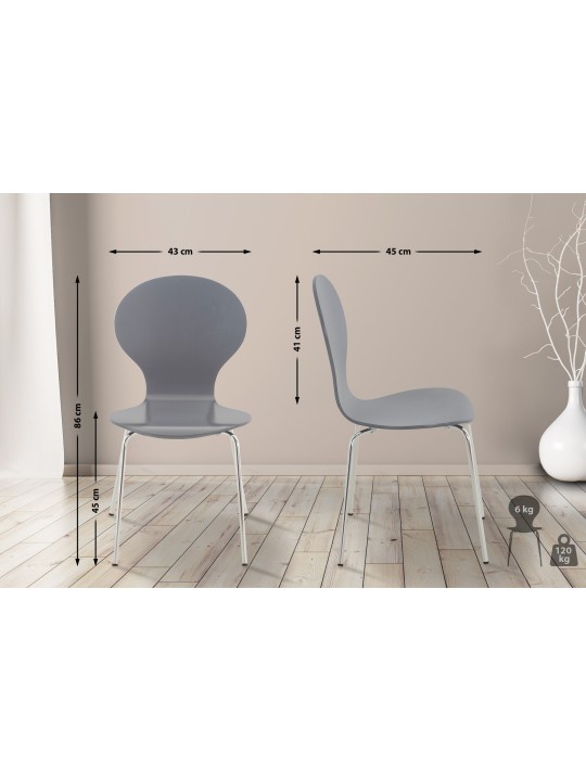 Diego látogatói szék, szürke