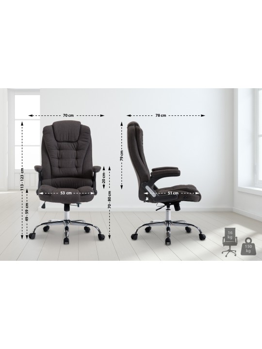 Irodai szék Thor anyagból, sötétszürke