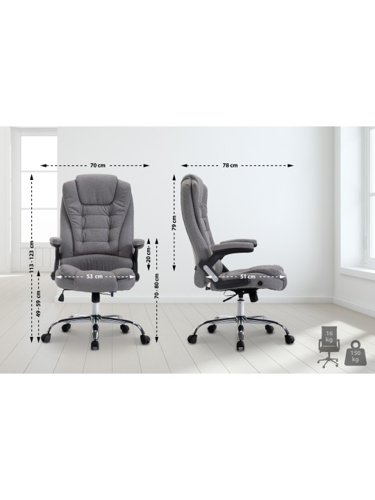 Irodai szék Thor anyagból, szürke