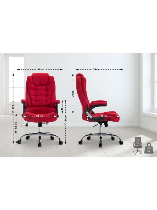 Irodai szék Thor anyagból, piros