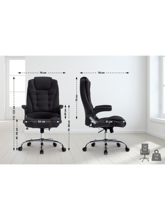 Irodai szék Thor anyagból, fekete