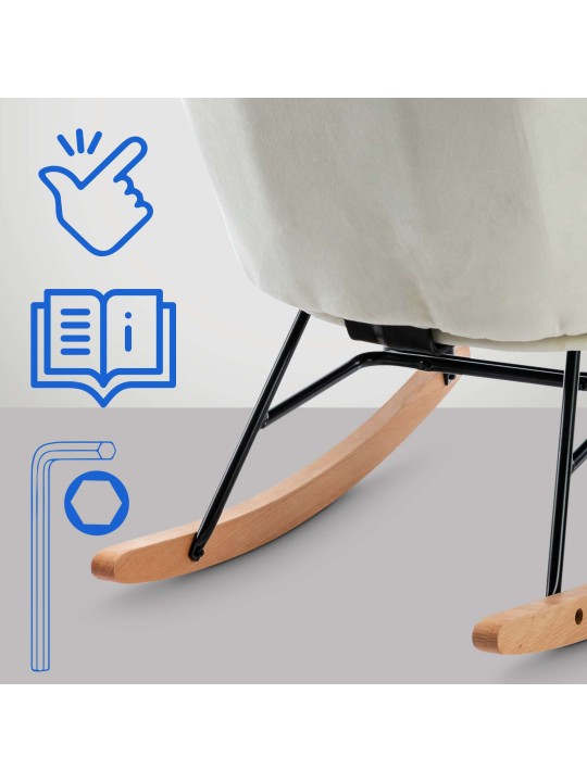 Hintaszék Sanka bársony, krém