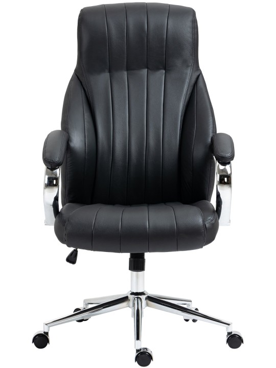 Wigan valódi bőr irodai szék, fekete