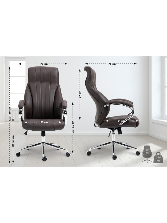 Wigan valódi bőr irodai szék, barna
