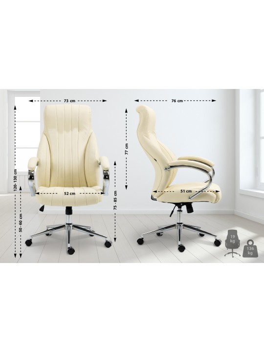 Wigan valódi bőr irodai szék, krém