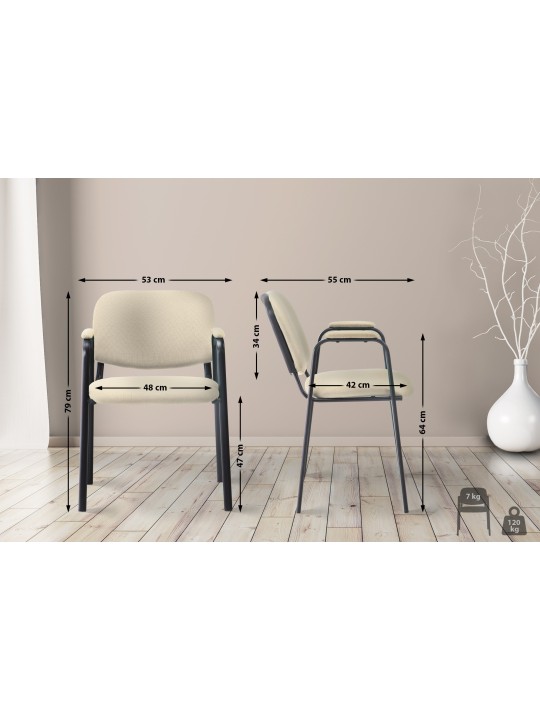 Látogatószék Ken PRO szövet, krém