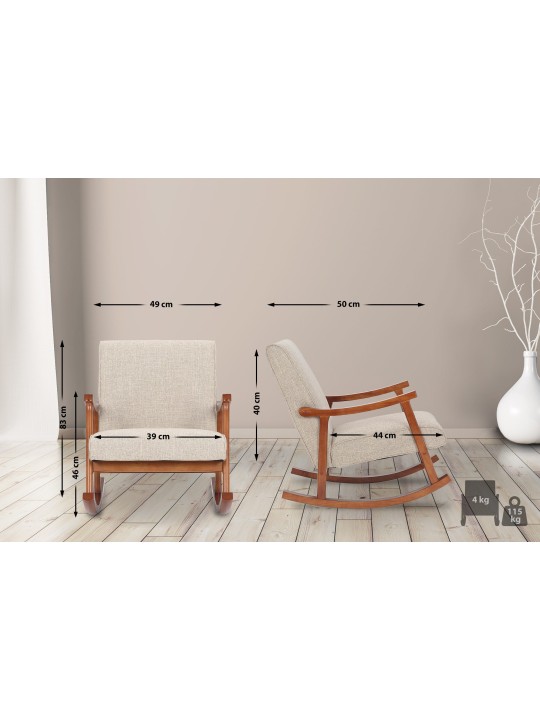 Hintaszék Morelia szövet dió, krém