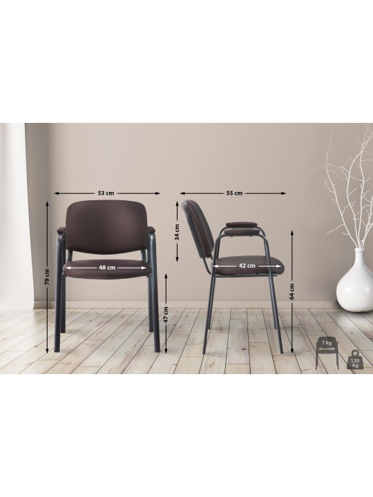 Ken PRO műbőr látogatószék, barna