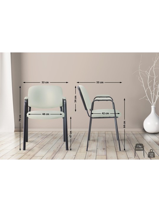 Ken PRO műbőr látogatószék, krém