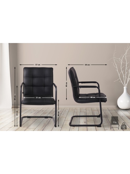 Látogatószék Gandia műbőr, fekete