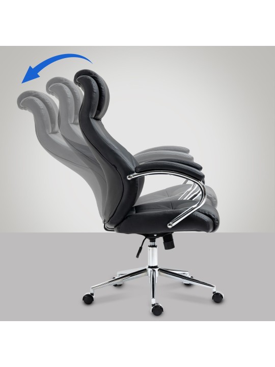 Salford irodai szék valódi bőr, fekete