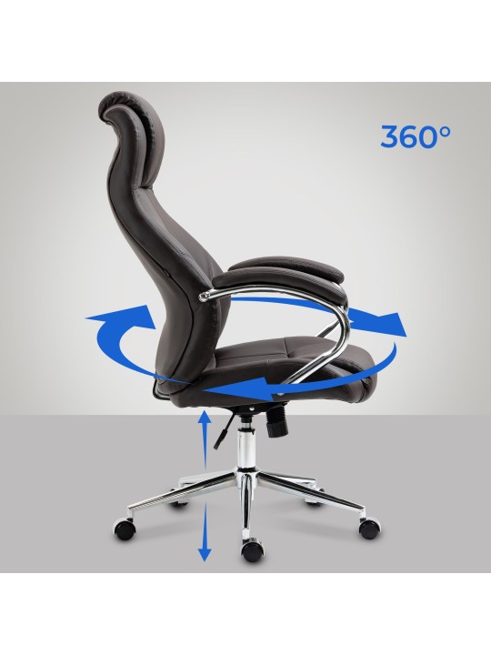 Salford irodai szék valódi bőr, barna