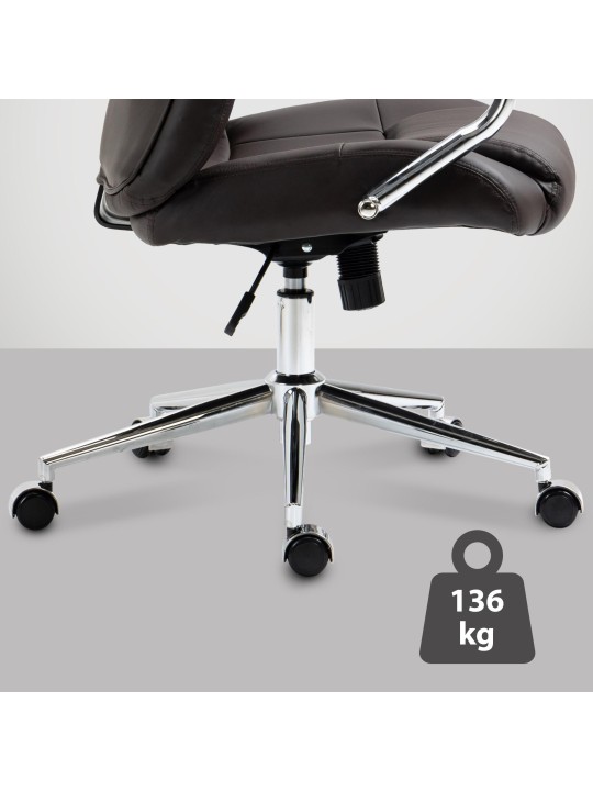 Salford irodai szék valódi bőr, barna