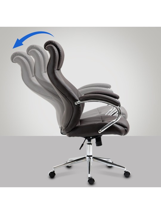 Salford irodai szék valódi bőr, barna