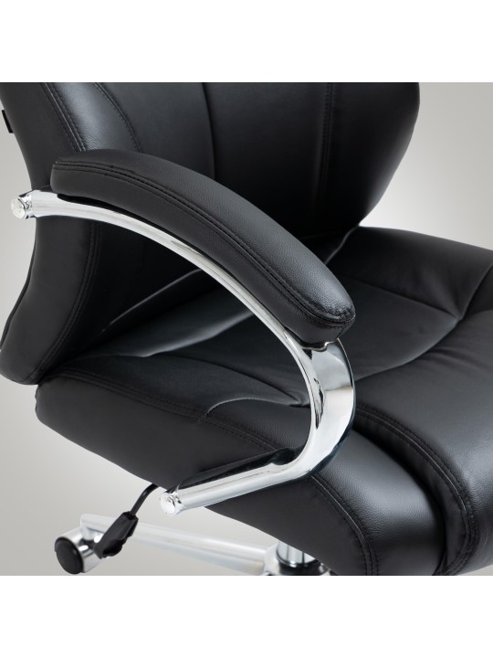 Salford irodai szék valódi bőr, fekete