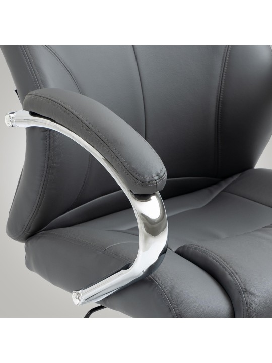 Salford irodai szék valódi bőr, szürke