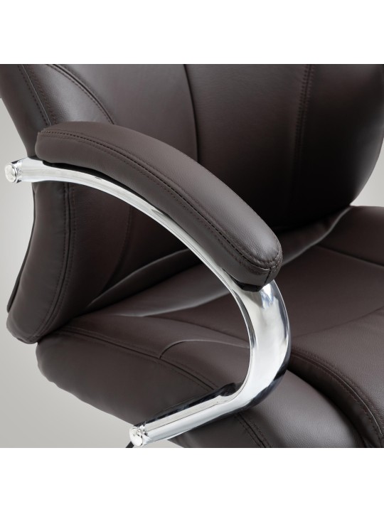 Salford irodai szék valódi bőr, barna