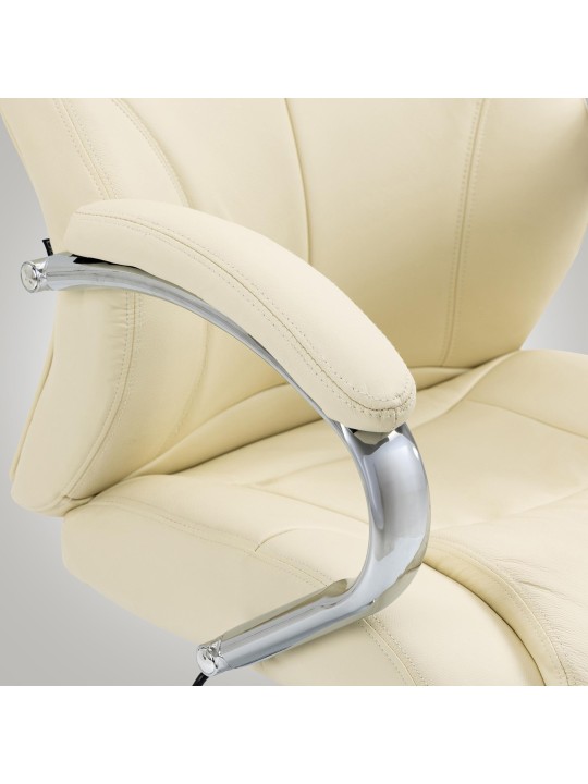 Salford irodai szék valódi bőr, krém