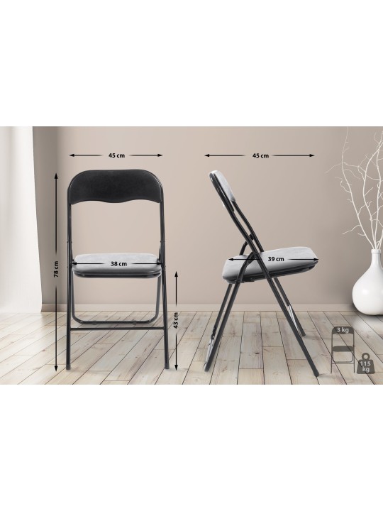 Felix összecsukható szék, fekete/fekete