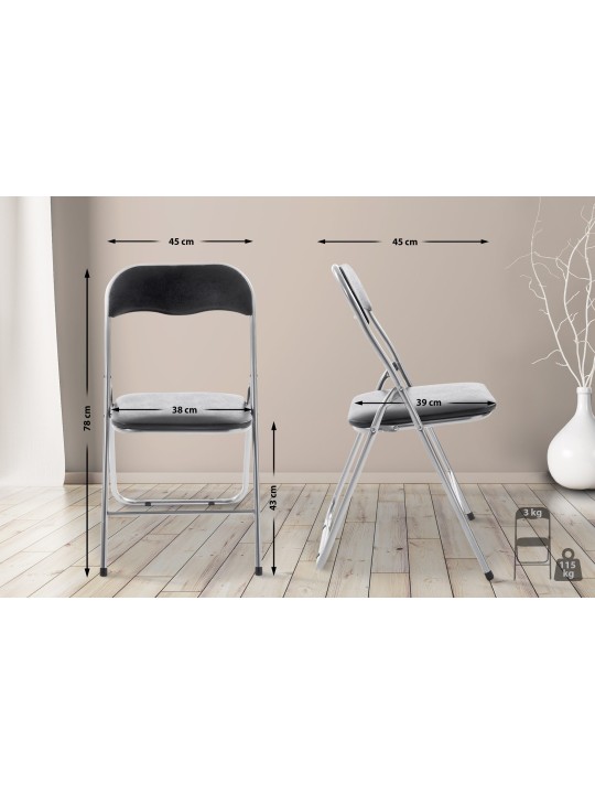 Felix összecsukható szék, fekete/ezüst