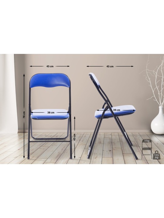 Felix összecsukható szék, kék/fekete