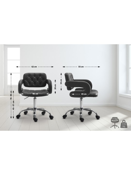 Munkaszék Dublin műbőrből, fekete