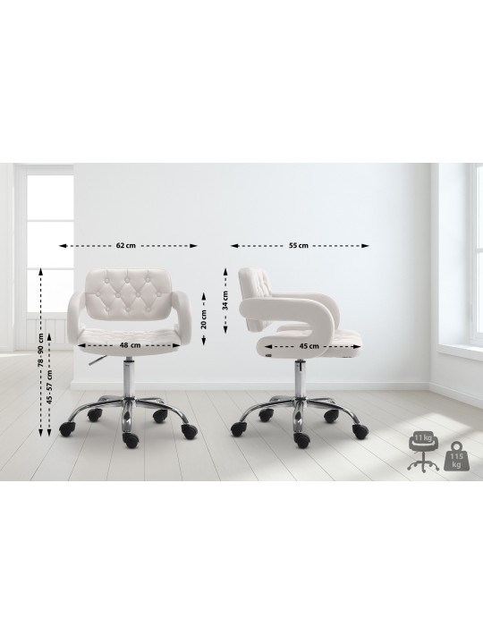 Munkaszék Dublin műbőrből, fehér